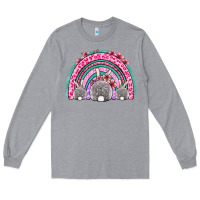 Heather Grey Easter bunny rainbow Long Sleeve Tee - OliviaCreatesArt