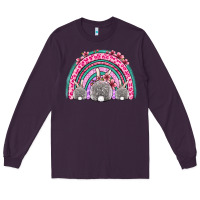 Plum Easter bunny rainbow Long Sleeve Tee - OliviaCreatesArt