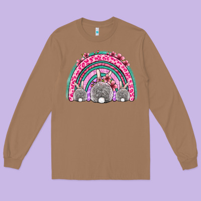 Easter Bunny Rainbow Long Sleeve Tee Designed By Oliviacreatesart