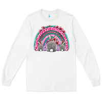 White Easter bunny rainbow Long Sleeve Tee - OliviaCreatesArt