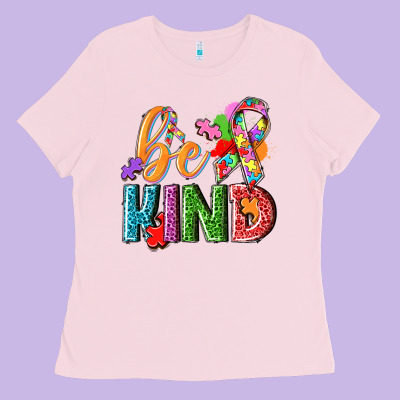 Autism Be Kind Ladies Tee Designed By Nancycooperartshop