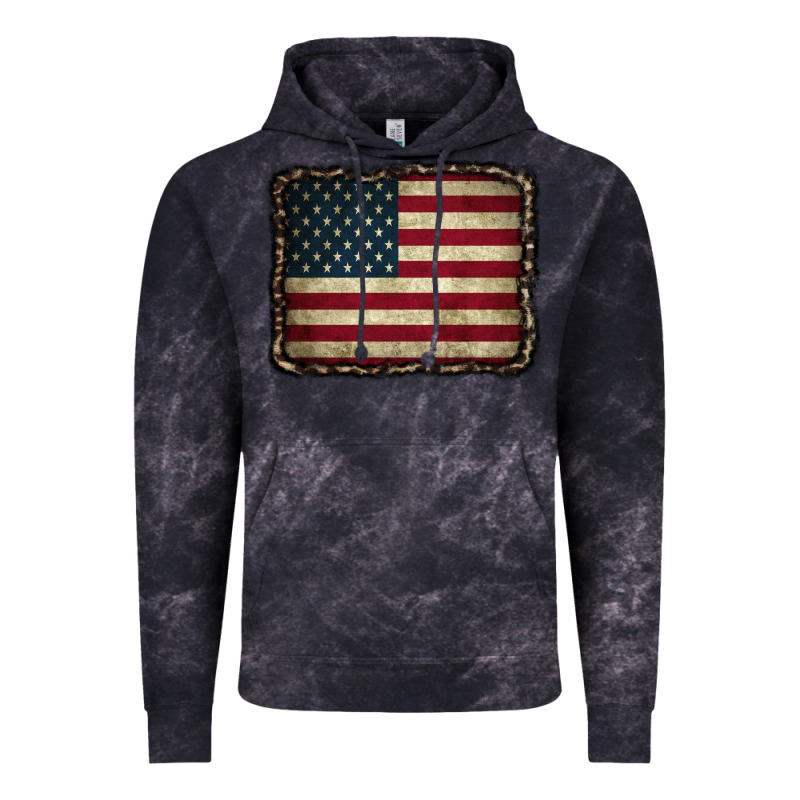 American Flag With Leopard Frame Vintage Hoodie by CowCowDesign | Teevron