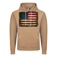 Vintage Coffee American Flag With Leopard Frame Vintage Hoodie - CowCowDesign