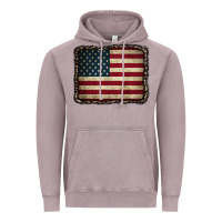 Vintage Zinc American Flag With Leopard Frame Vintage Hoodie - CowCowDesign