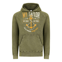 Vintage Olive Proud Navy Mother for Moms of Sailors Proud Mom Navy Family Vintage Hoodie - longCreatives