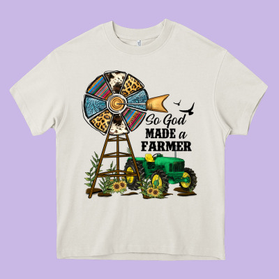 So God Made A Farmer Heavy Core Tee Designed By Jahusdesignshop