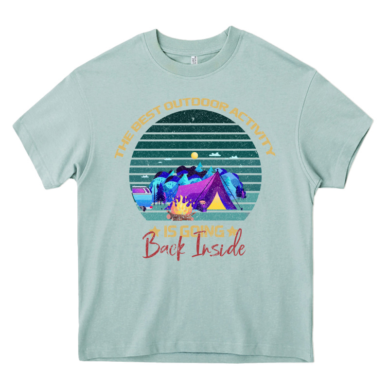 Camping The Best Outdoor Activity Is Going Back Inside Heavy Core Tee by Bettercallsaul | Teevron