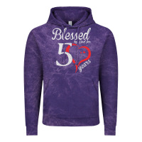 Cloud Purple Vintage 50th Birthday Blessed By God For 50 Years Birthday Vintage Hoodie - longCreatives
