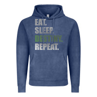 Vintage Denim Destiny  Eat Sleep Destiny Repeat Short Sleeve Vintage Hoodie - longCreatives