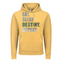 Vintage Mustard Destiny  Eat Sleep Destiny Repeat Short Sleeve Vintage Hoodie - longCreatives
