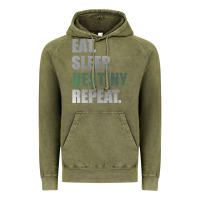 Vintage Olive Destiny  Eat Sleep Destiny Repeat Short Sleeve Vintage Hoodie - longCreatives