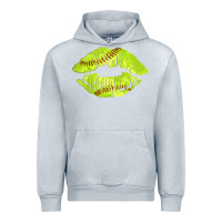 Heather Grey softball lips Urban Hoodie - AdoDesignShop