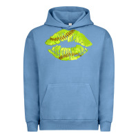Pigment Pebble Blue softball lips Urban Hoodie - AdoDesignShop