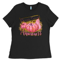 Black breast cancer awareness Ladies Tee - texasbilliewilder