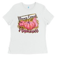 White breast cancer awareness Ladies Tee - texasbilliewilder