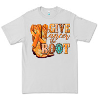 Dove Grey Give Cancer the boot Kidney Cancer orange ribbon Premium Tee - NancyCooperArtShop