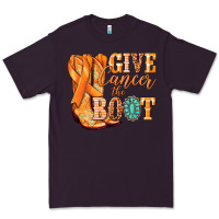 Plum Give Cancer the boot Kidney Cancer orange ribbon Premium Tee - NancyCooperArtShop