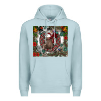 Blue Mist Rodeo Santa Premium Hoodie - CowhideDigitalArt