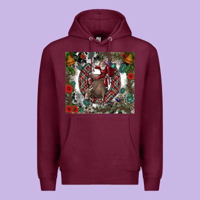 Rodeo Santa Premium Hoodie Designed By Cowhidedigitalart