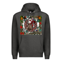 Charcoal Heather Rodeo Santa Premium Hoodie - CowhideDigitalArt