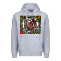Heather Grey Rodeo Santa Premium Hoodie - CowhideDigitalArt