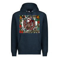 Navy Rodeo Santa Premium Hoodie - CowhideDigitalArt