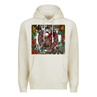 Oatmeal Heather Rodeo Santa Premium Hoodie - CowhideDigitalArt