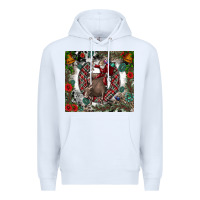 White Rodeo Santa Premium Hoodie - CowhideDigitalArt