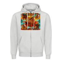 Dove Grey galloping horse serape sunflowers turquoise and saddles Zipper Hoodie - Artiststas