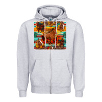 Heather Grey galloping horse serape sunflowers turquoise and saddles Zipper Hoodie - Artiststas