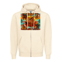 Sandshell galloping horse serape sunflowers turquoise and saddles Zipper Hoodie - Artiststas