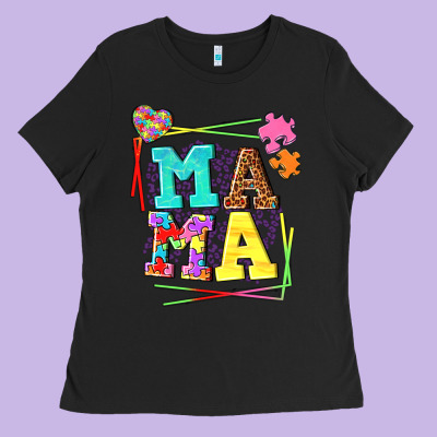 Autism Mama Ladies Tee Designed By Nancycooperartshop