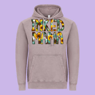 Inked Mama Flowers Vintage Hoodie Designed By Cowcowdesign