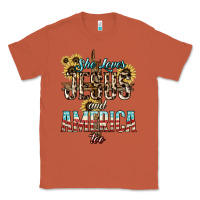 Copper She loves Jesus and America too sunflower Classic Tee - HowdyJamesFarm