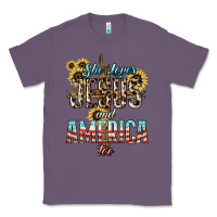 Lavender She loves Jesus and America too sunflower Classic Tee - HowdyJamesFarm
