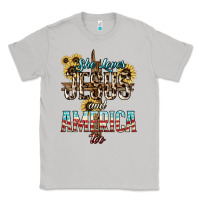 Moon Dust She loves Jesus and America too sunflower Classic Tee - HowdyJamesFarm