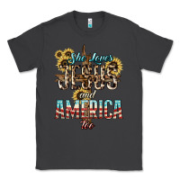 Smoke She loves Jesus and America too sunflower Classic Tee - HowdyJamesFarm