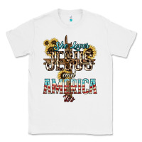 White She loves Jesus and America too sunflower Classic Tee - HowdyJamesFarm