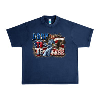 Navy Born to be free Urban Heavy Tee - CowGirlArtShop