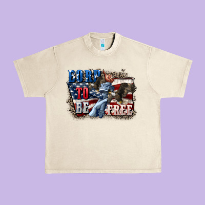 Born To Be Free Urban Heavy Tee Designed By Cowgirlartshop