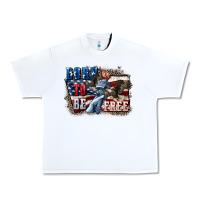 White Born to be free Urban Heavy Tee - CowGirlArtShop
