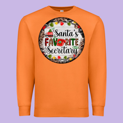 Christmas Santas Favorite Secretary    Light Premium Sweatshirt Designed By Adodesignshop