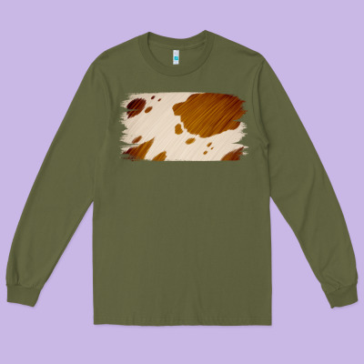 Cowhide Lightbrown Long Sleeve Tee Designed By Jasminsmagicworld