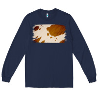 Navy Cowhide Lightbrown Long Sleeve Tee - Jasminsmagicworld