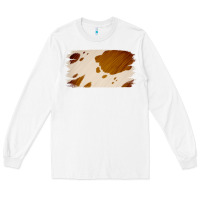 White Cowhide Lightbrown Long Sleeve Tee - Jasminsmagicworld