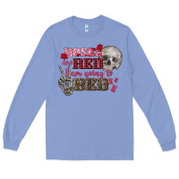 Colony Blue Valentine's Day roses are red i am going to bed Long Sleeve Tee - FaDigitalArtStudio