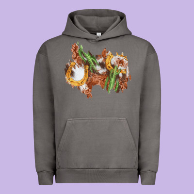 Horseshoe Cowhide Cactus Patch Urban Hoodie Designed By Adodesignshop