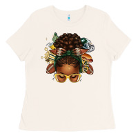 Bone american football afro messy bun Ladies Tee - texasbilliewilder