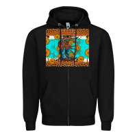 Black cowboy boots and sunflowers turquoise leopard background Zipper Hoodie - Artiststas