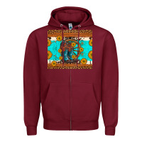 Burgundy cowboy boots and sunflowers turquoise leopard background Zipper Hoodie - Artiststas